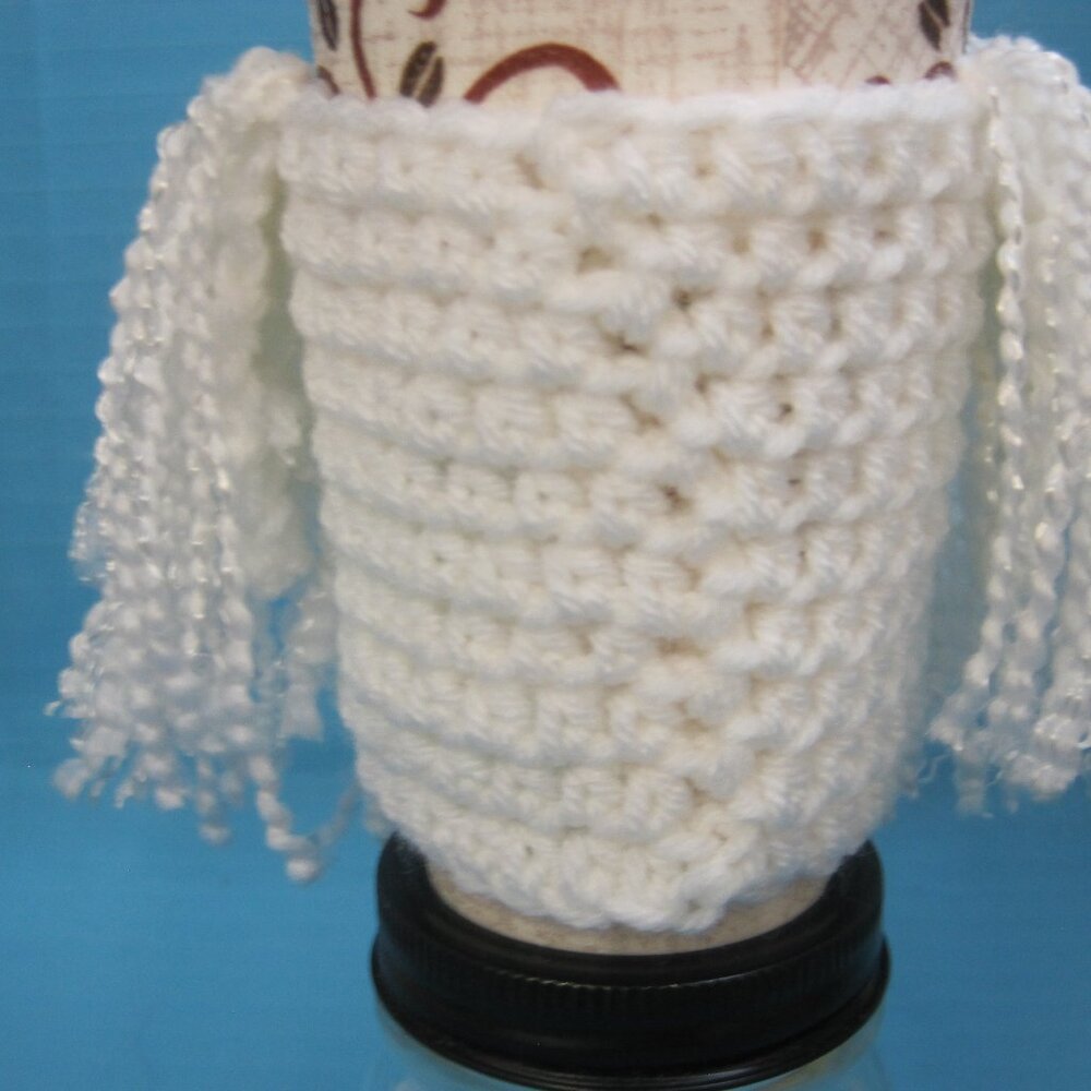 Maltese Puppy Dog Crochet Handmade Cup Cozy Holder Handmade Figurines Gifts by - Picture 4 of 5